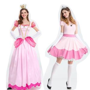 Quality PERFORMANCE Cosplay Costume Halloween Rave Party Mario Princess Toadstool Peach Game wholesale