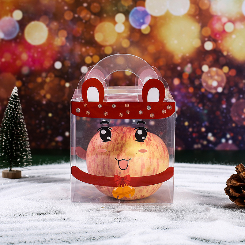 Transparent PET Foldable Candy Apple Boxes for Customized Gift Packing Christmas
