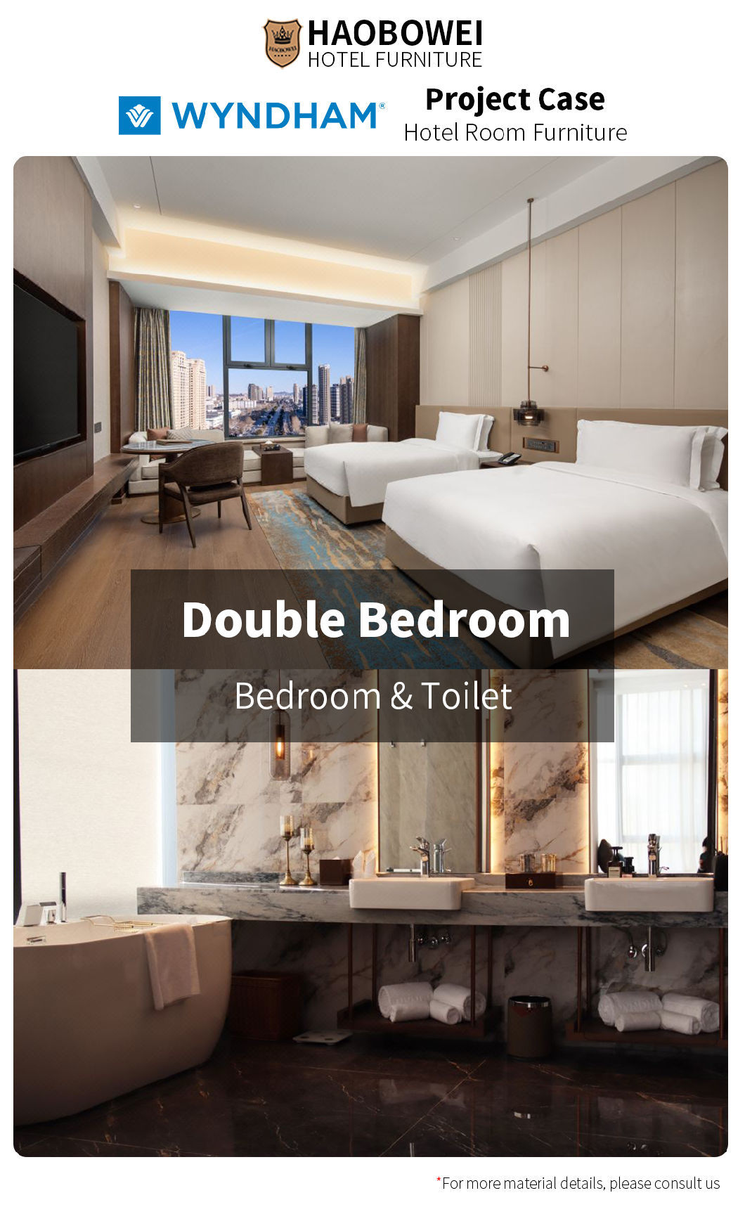 Furniture Foshan Double Bedroom Set Headboard Business Resort Custom Five Star Hotel