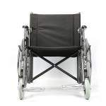 8 Inch Front Wheel Folding Steel Wheelchair Obesity Large Body Weight 51cm