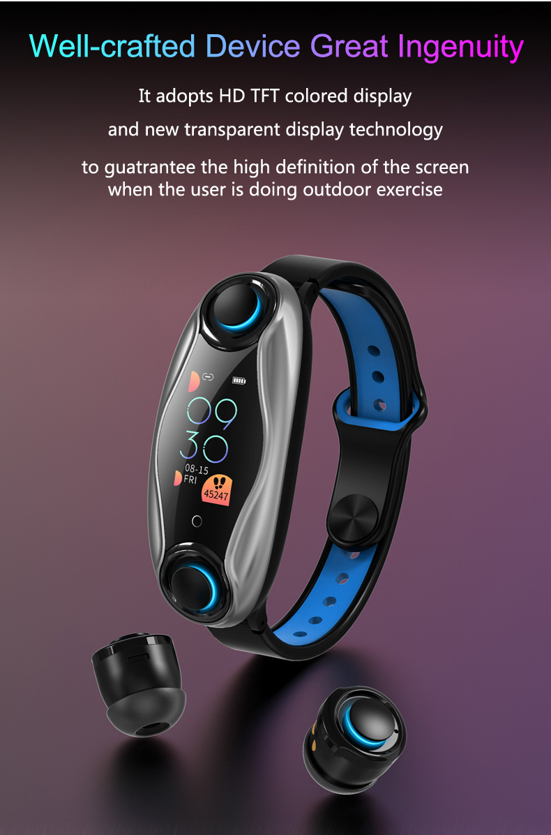 Hazel New 2 in 1 TWS Cool Earbuds T90 smart watch With Touch Screen Smartwatch