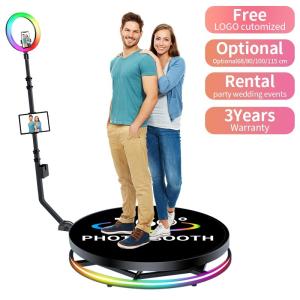 Quality Stabler Strong Metal Tempered Glass 360 Photo Booth Perfect for Birthday Celebrations wholesale