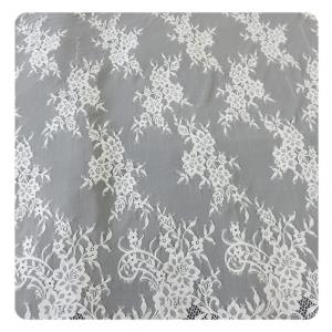 Quality Beautiful white Nylon Eyelash Elastic Lace Trim / Decorative Lace Trim wholesale