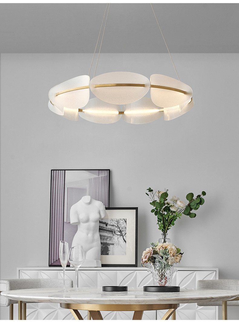 Modern Acrylic LED Chandeliers Living Room Creative Nordic Atmospheric Restaurant Ring Chandelier(WH-AP-558)