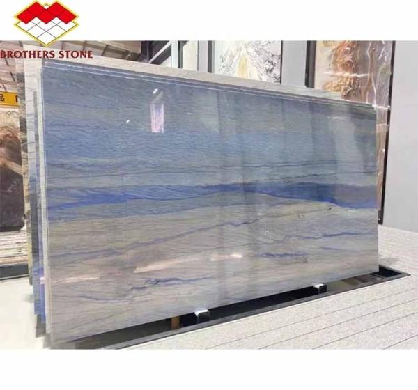 Directly Sell Honed Azul Imperial Slab Blue Sky Quartzite Grand Skylight Marble