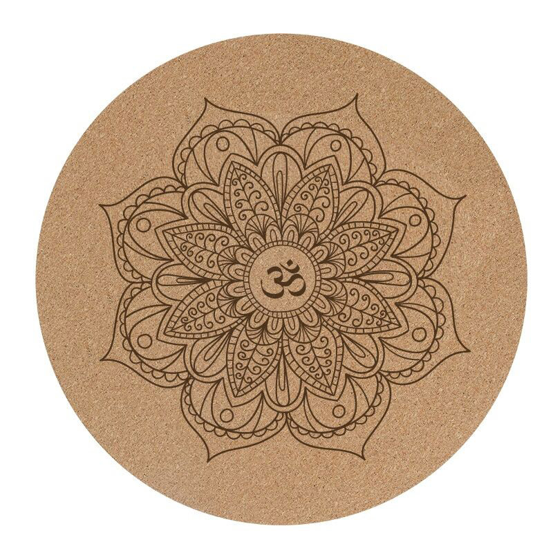 Yuelin Natural Round Cork Yoga Mat Eco Friendly Slipproof 3mm Thick