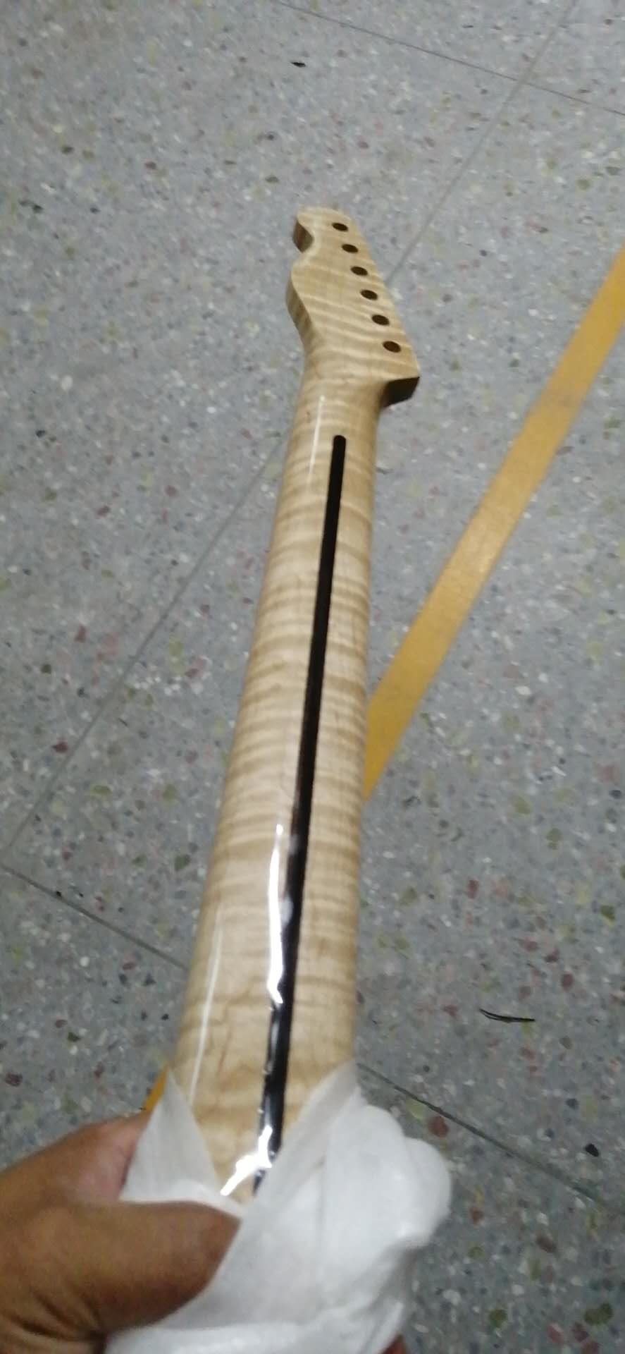 Custom Grand 22 Fret Roasted Maple Electric Guitar Neck for Handmade Tele Guitar Kits Gloss Finished with Bone Nut