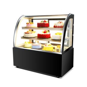 China Double Layered LED Illuminated Glass Refrigerated Cabinet Cake Display Showcase on sale