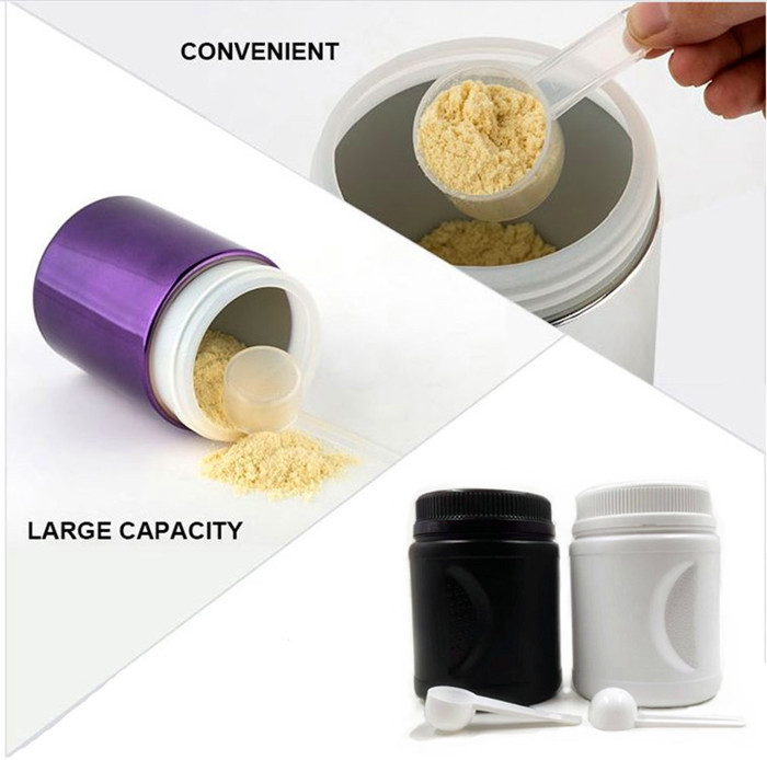1500ml Lightweight Round Plastic Powder Canister Protein Powder Bottle With Lid