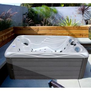 Quality Small Size 3 People Freestanding Hot Tub Outdoor Whirlpool Spa Bathtub With LED wholesale