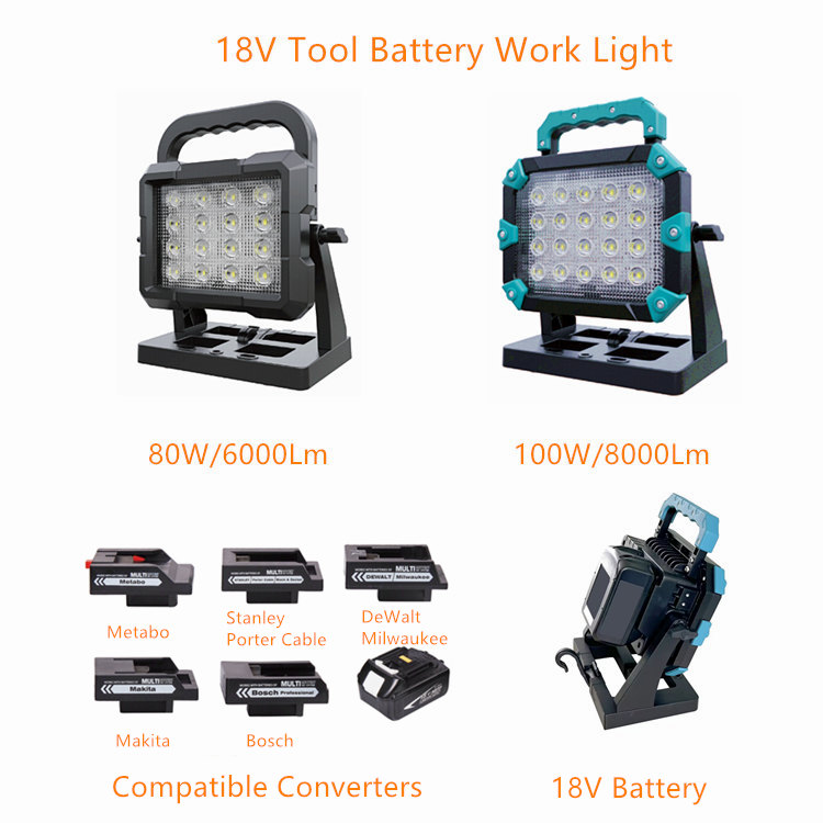 Hybrid Makita 18V / 240V Portable COB LED Flood Tool Work Light
