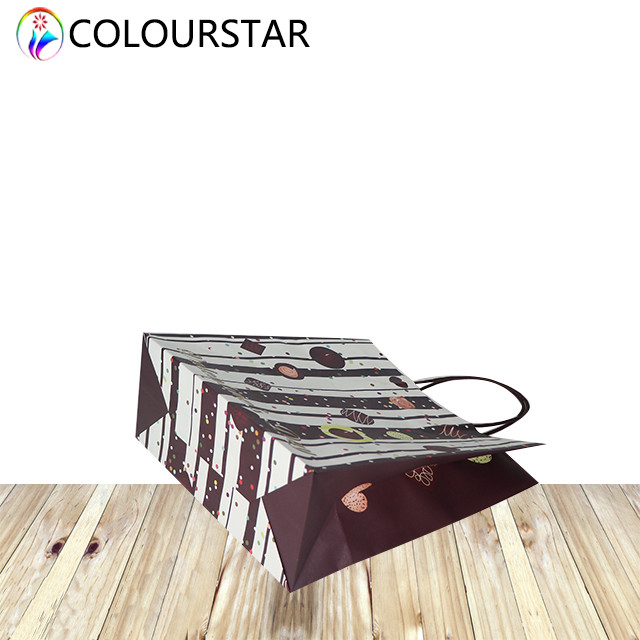 Recycled 80gsm CMYK Eco Paper Packaging Bag FSC With Handle