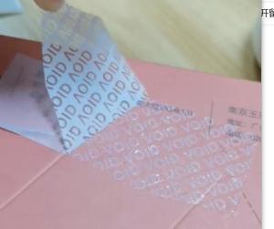 Quality Transparent Sealing Adhesive Shippig Label Sticker Anti Counterfeiting Tamper Evident wholesale