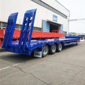 Quality 60T Tri Axle Low Bed Truck Trailer For Excavator Transport wholesale