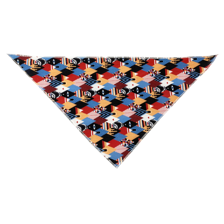 Custom Printed S M Size Plaid Dog Bandanas Wearable For All Seasons
