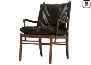 Quality Arm Cozy Black Restaurant Sofa Chair Ash Wood With Removable Leather Seats wholesale