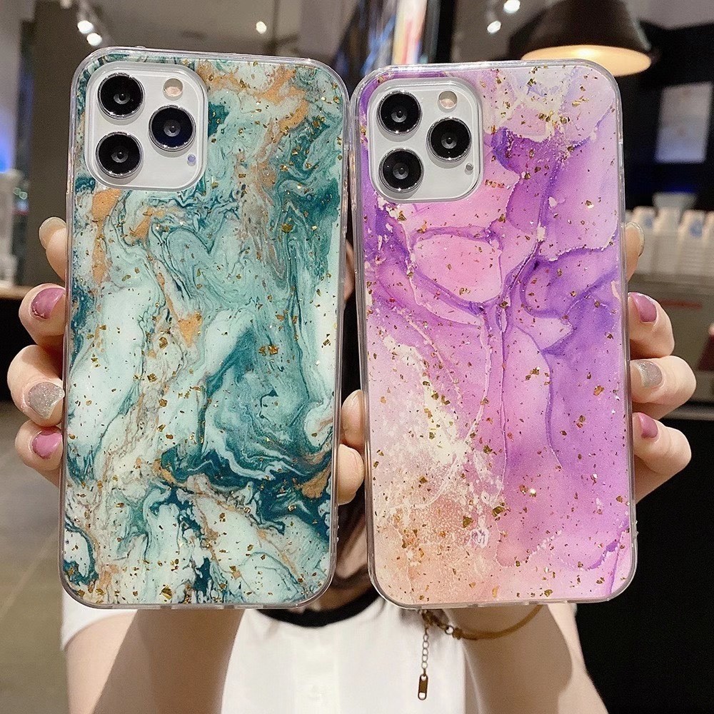 IMD Matte Finish Phone Cases Fingerprint Free Gold Foil Soft TPU