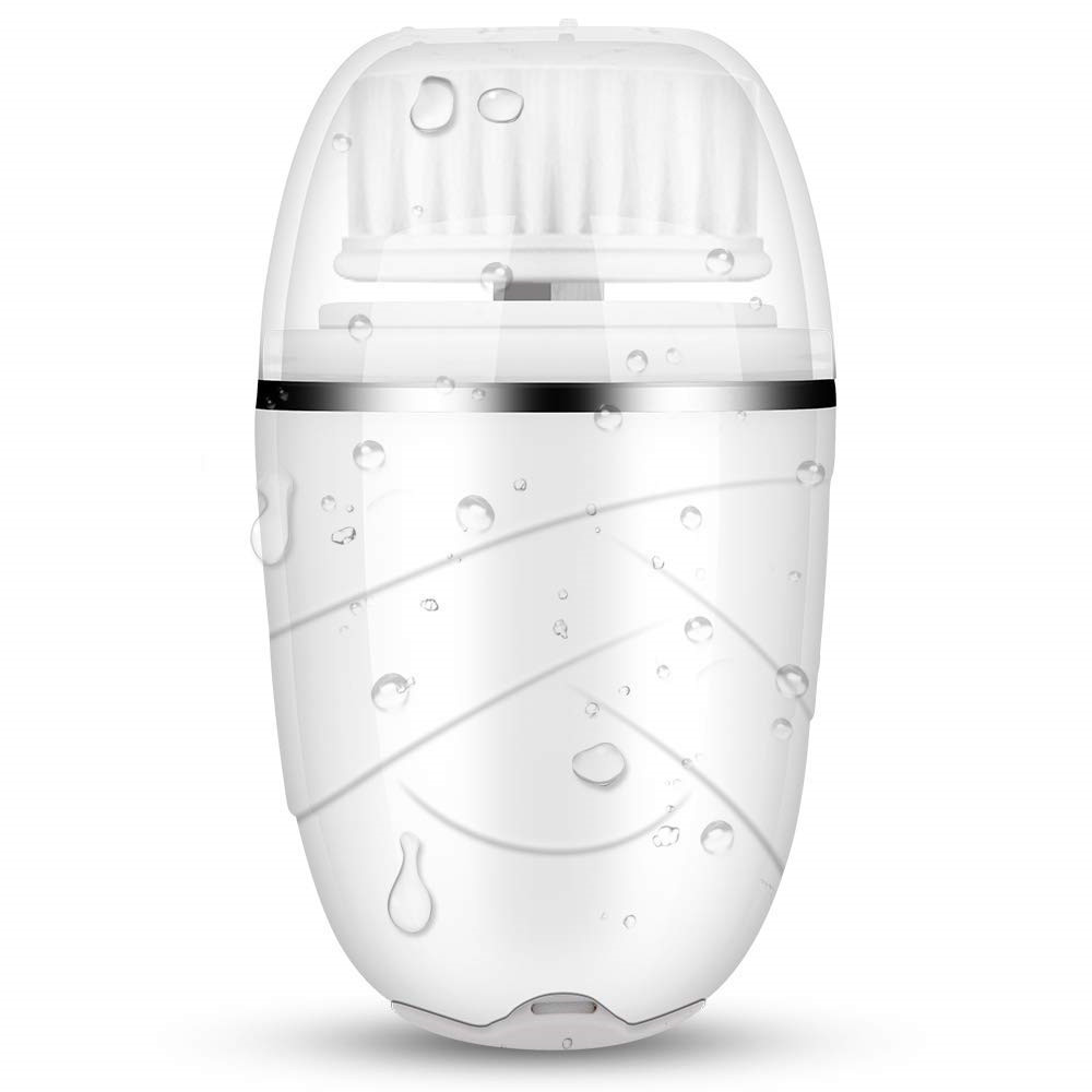 Sonic Waterproof Facial Cleansing Brush - 2 Modes with 3 Brush Heads