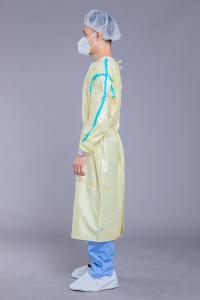 Quality EO Disinfecting Washable Yellow Stripe Reusable Isolation Gown wholesale