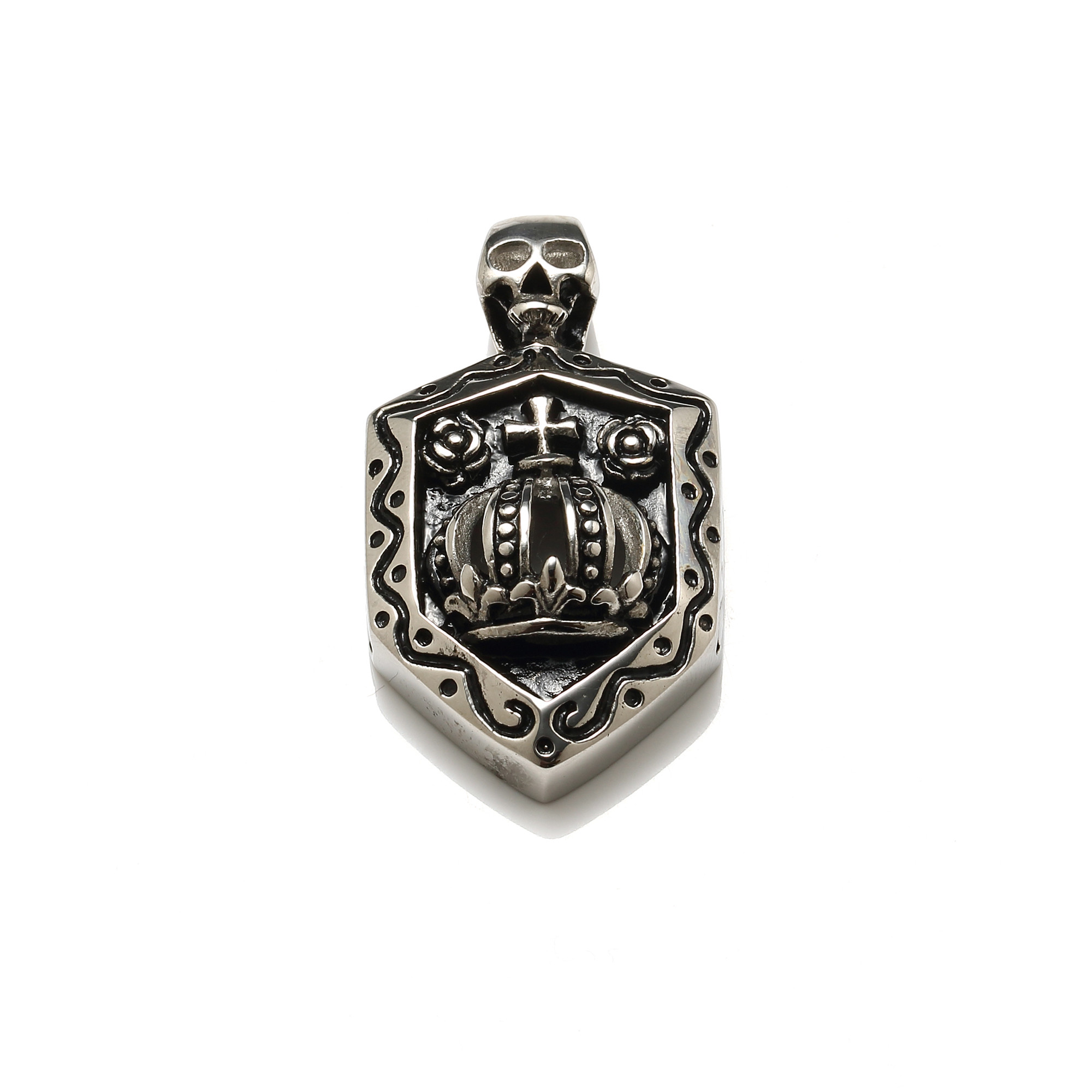 Wholesale 316l stainless steel knigts templar shield necklaces for men