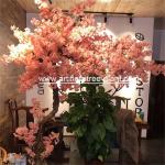 Fiberglass , Wood Material Artificial Blossom Tree For Office Buildings