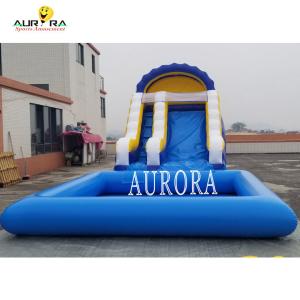 Quality Indoor Jumping Inflatable Water Slide Blue And Yellow Inflatable Slide wholesale