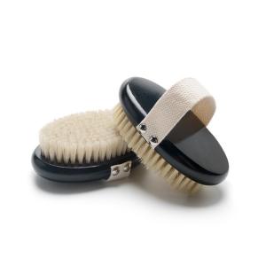 Quality Eco Friendly Bath Shower Brush Beech Wood Oval Dry Brush For Exfoliating wholesale
