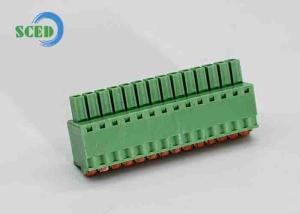 Quality 3.50mm Green Female Plug In Industrial Terminal Blocks Connectors 8A 300V 16-30AWG wholesale