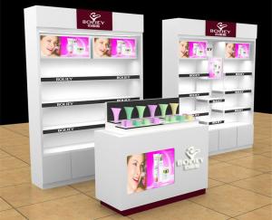 Quality Retail Makeup Display Stand , Cosmetic Display Counter For Exhibition wholesale