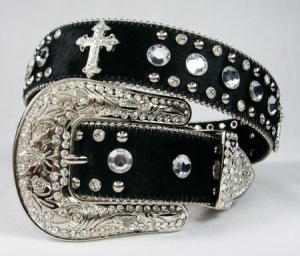 Quality bling women belt with Chopper Cross beaded leather belts wholesale