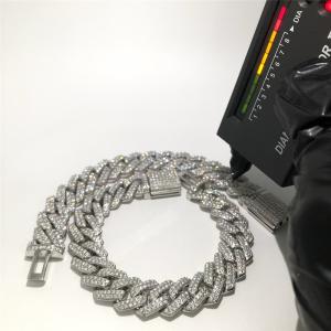 Quality 2Raw Moissanite Cuban Chain Bracelet 24inch 14mm Cuban Link For Birthday Party wholesale