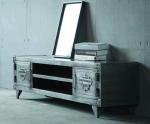 2 Door Industrial Iron Metal Distressed Cabinet TV Stand Industrial Furniture