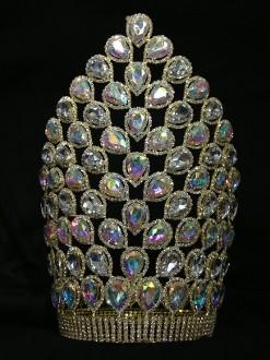 Big AB crystal rhinestone pageant crowns and tiaras supplier manufactuer cheap