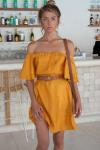 Summer women off shoulder golden dress
