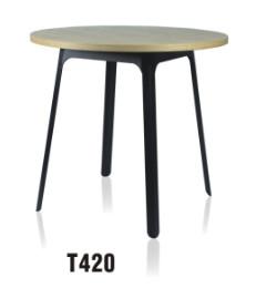 Quality America style round solid wood side table with steel leg wholesale