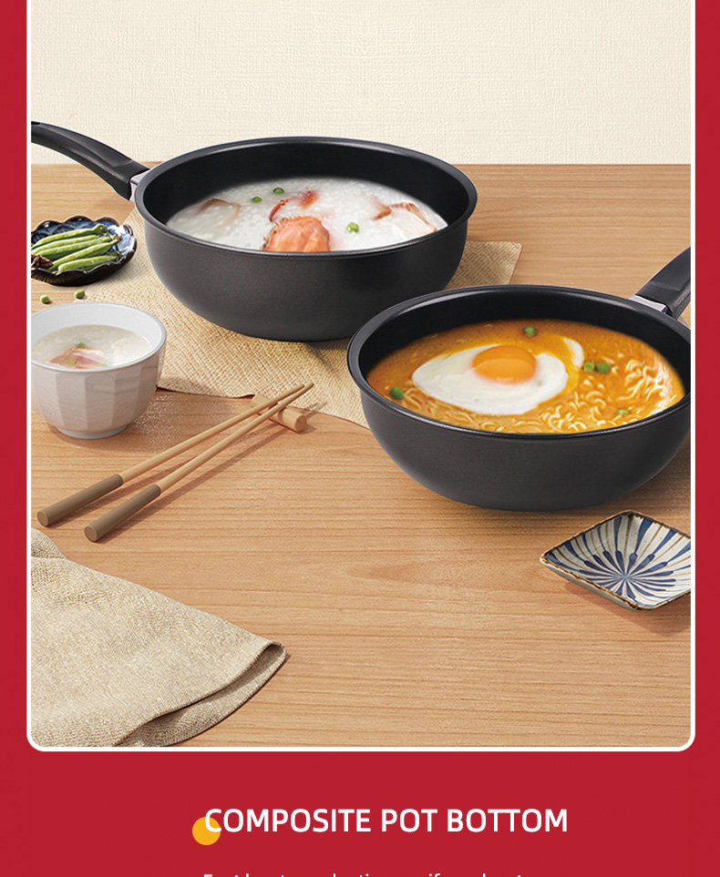 Thickened Multiple Sizes Iron Kitchen Non Stick Sauce Pot For Cooking