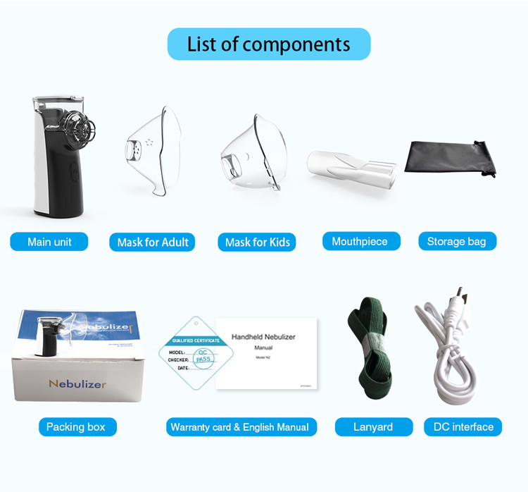 Medical Mini Portable Nebulizer Ultrasonic Mesh Inhaler Compressor Nebulizer