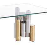 Modern 12mm Thick Tempered Glass Top Dining Table With Stainless Steel Base
