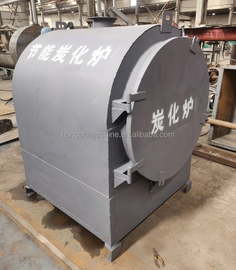 Horizontal Wood Log Carbonization Stove , Bamboo Charcoal Carbonizer Furnace Oven
