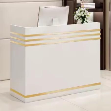 Modern Retail Wooden Boutique Reception Desks Office Register Checkout Counters