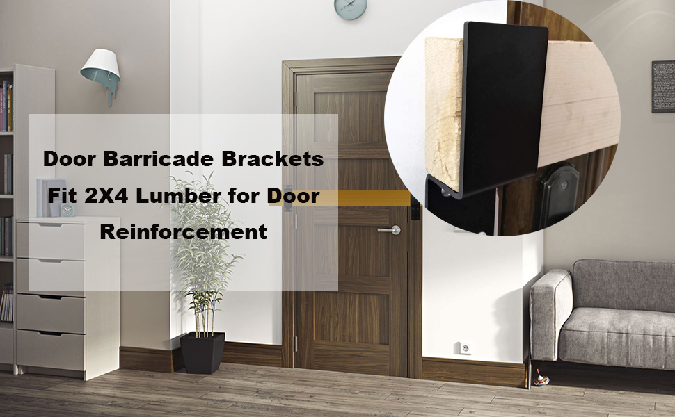 Strengthen Your Door with Z-Shape Black Security Lock Brackets Heavy Duty Design