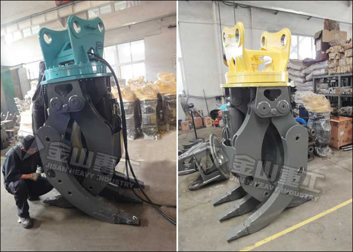 Excavator Mounted Rotator Hydraulic Log Grapple For Hyundai R200 R210 R225