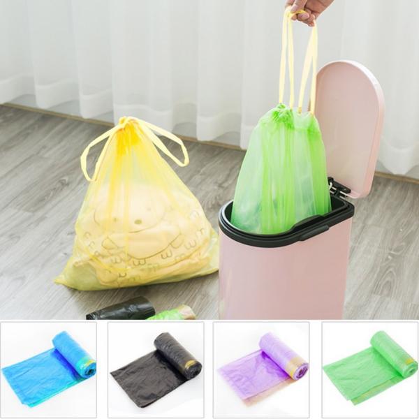 Cheap Yellow String Colored Trash Bags , Can Liners Trash Bags Custom Printing for sale