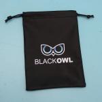 Black PU leather drawstring bags 12x17cm for jewelry package