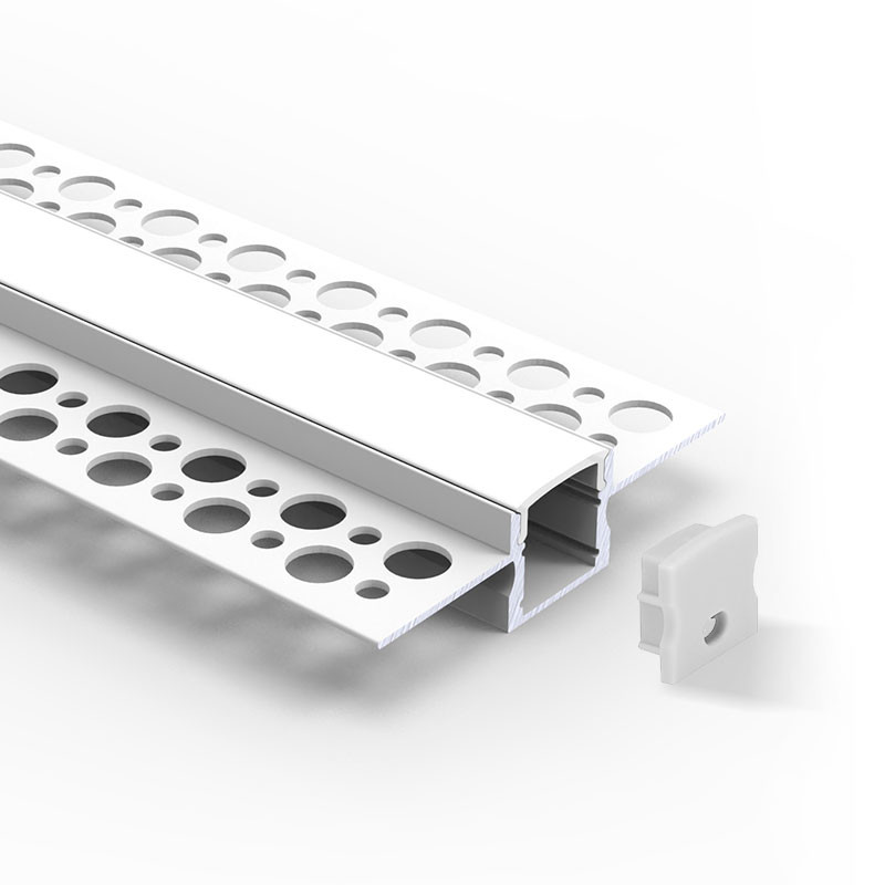 LED Plasterboard Profile Aluminum Recessed Drywall Plaster Gypsum LED Light Strips Aluminium Channel With PC Cover