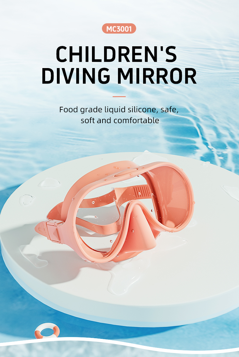 Tempered Glass Snorkel Gear Set Low Volume Mirrored Frameless Snorkel Mask