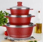 Hot Selling 6 Pieces Aluminum Soup Pot Set Double Bottom Kitchenware Ollas