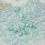 MDX Soft 3D Floral Embroidered Lace Fabric Handmade For Party Dresses