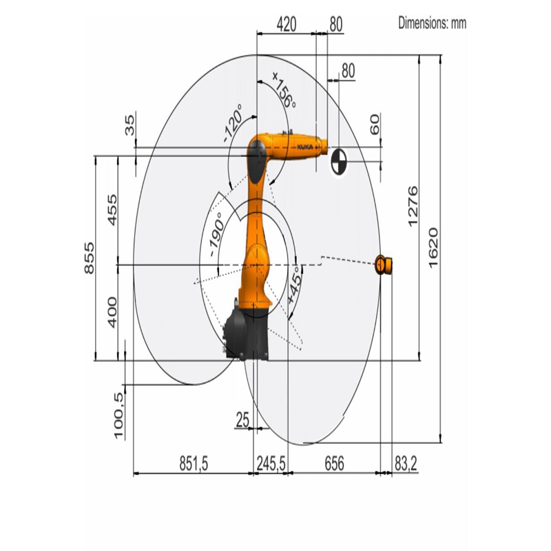6 Industrial Robotic Arm KUKA KR6 R1820 Payload 6kg With Robot Gripper Palletizing Robot