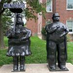 Casting Metal Art Fat Bronze Couple Sculpture Outdoor